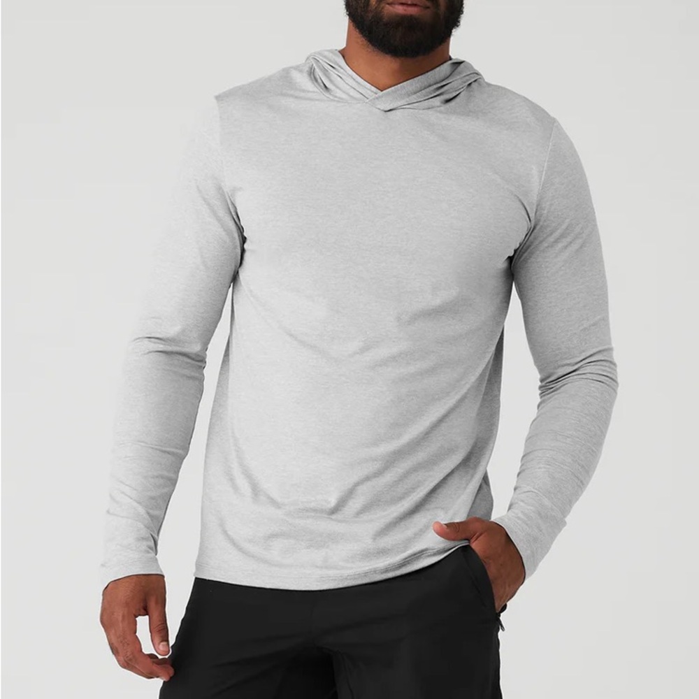 ALO Yoga Gray Lightweight Hoodie Sweatshirt